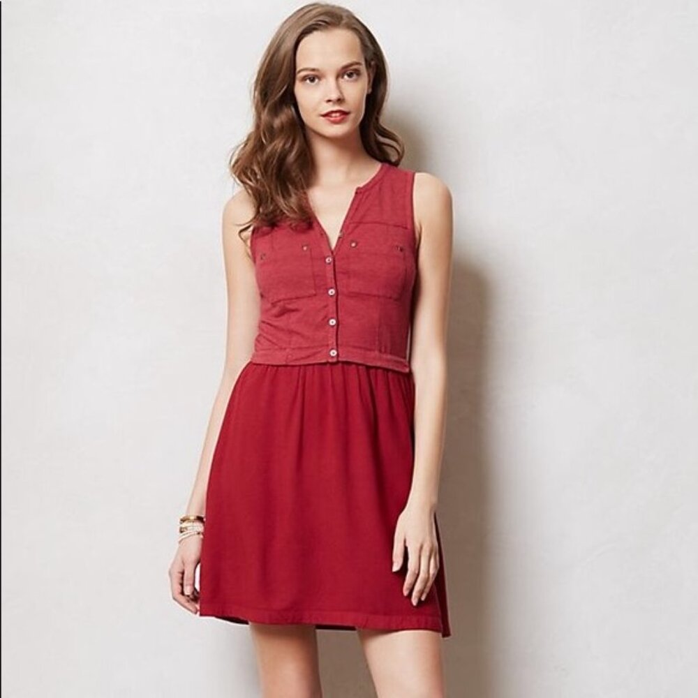 Anthropologie Saturday/Sunday Highway Day Dress in Red (size L)
